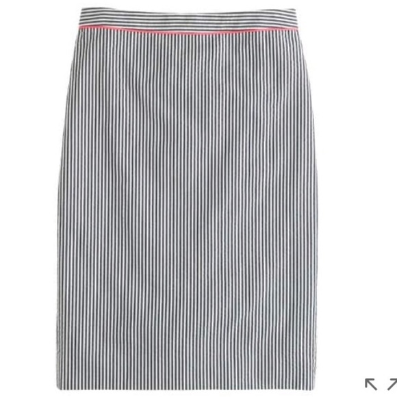 🧜🏼♀️J. CREW🧜🏼♀️NEON-PIPING SEERSUCKER SKIRT - Picture 2 of 6